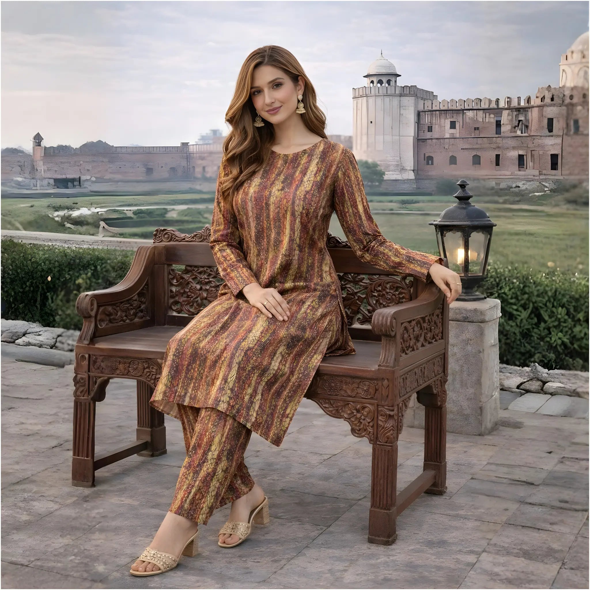 Emaans Forest Branches Premium 2pc Printed Cotton Suit