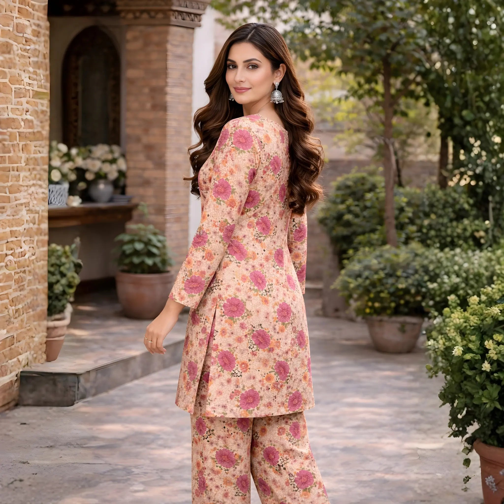 Emaans Floral ParriDot Premium 2pc Printed Cotton Suit